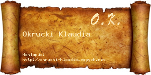 Okrucki Klaudia névjegykártya